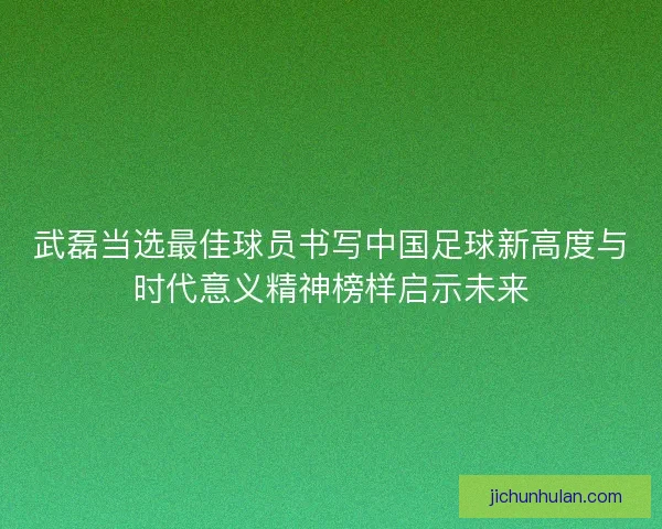 武磊当选最佳球员书写中国足球新高度与时代意义精神榜样启示未来 武磊当选最佳球员书写中国足球新高度与时代意义精神榜样启示未来